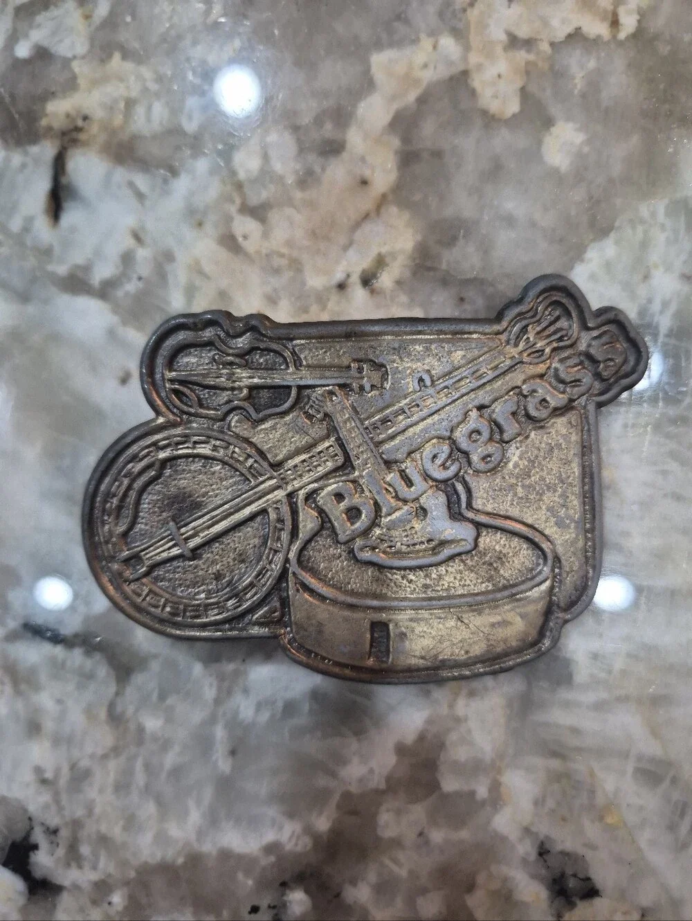 Vintage Bluegrass Music Fiddle Banjo Guitar Western Belt Buckle Dolly Style